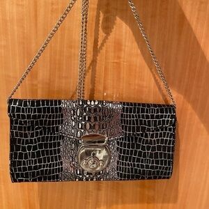 Faux snakeskin clutch purse